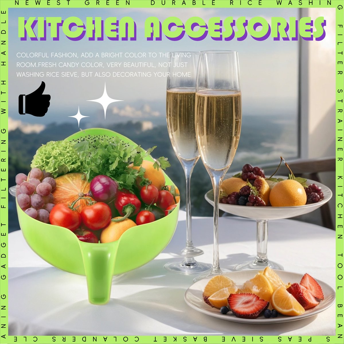 Kitchen Gadgets Rice Filter - ABZT Sitko do mycia ryżu, filtr,